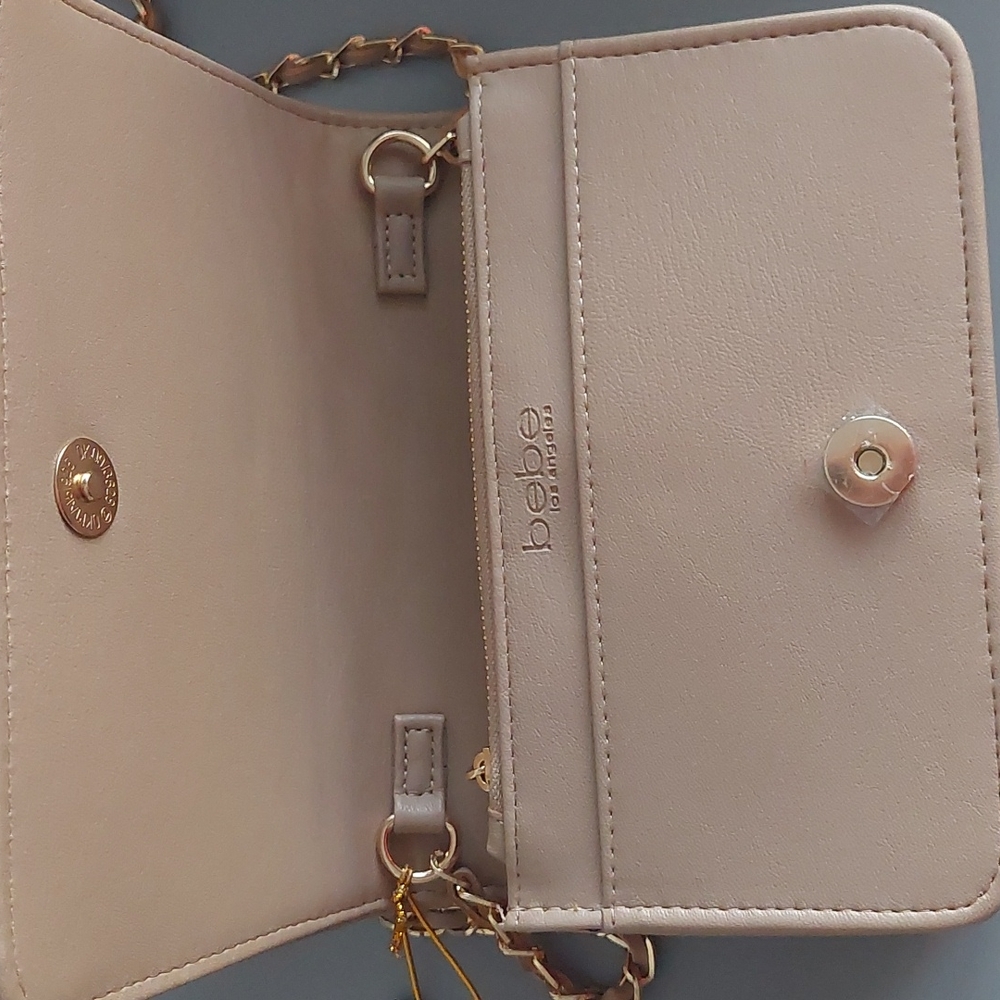 Bebe Zaza Flap Quilted Crossbody Beige - Picture 5 of 10